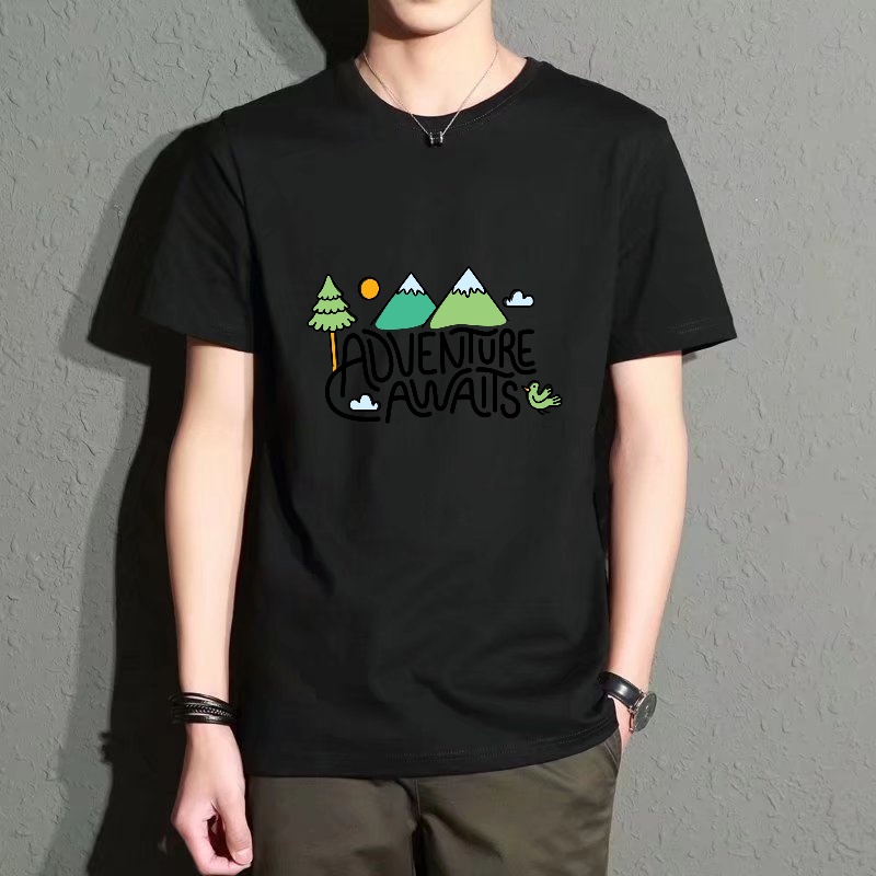 Men's Black Round-Neck Short-S - Outdoor Adventure Wear incelemesi ve fiyatı