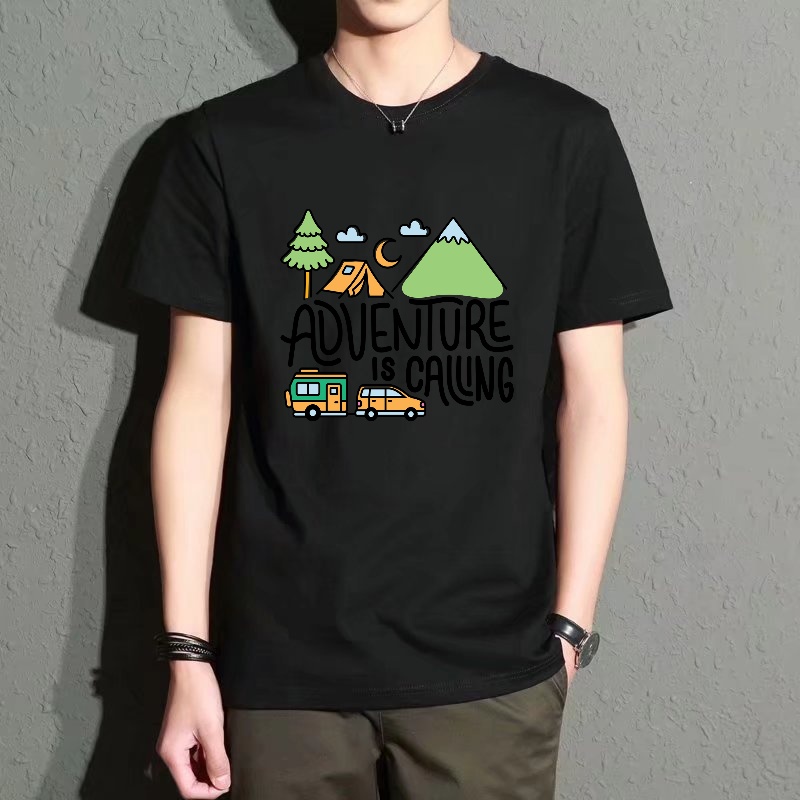 Men's Black Round-Neck Short-S - Outdoor Adventure Wear incelemesi ve fiyatı